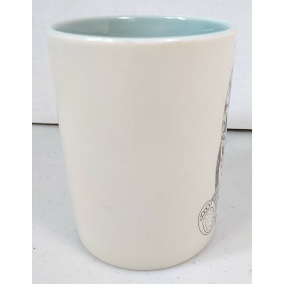 Starbucks: Geometric/Mosaic Polar Bear - 12oz. Coffee/Tea Mug - Cream/Blue - Picture 3 of 7